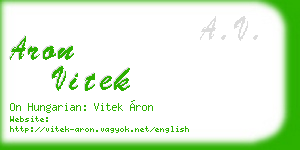 aron vitek business card