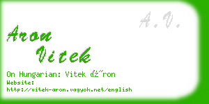 aron vitek business card